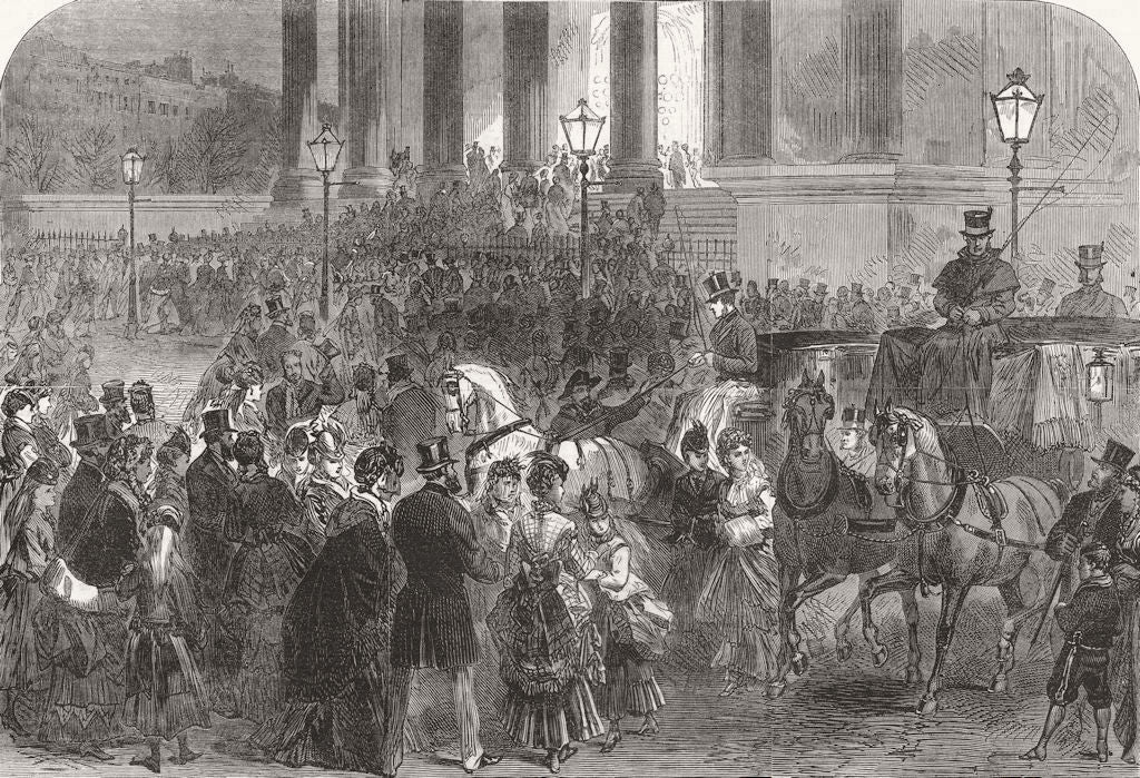 FRANCE. Midnight mass, Madeleine, Paris, Christmas Eve 1870 old antique print